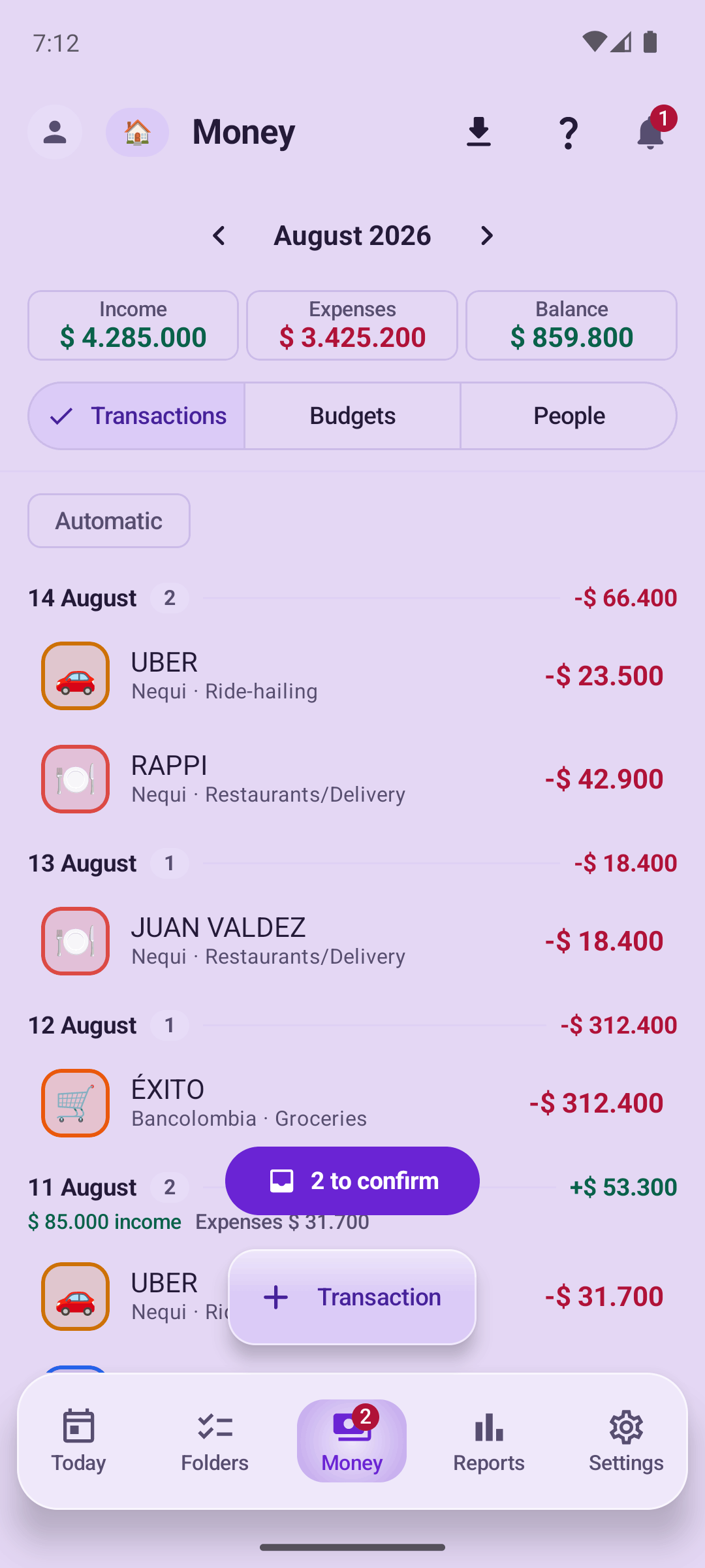 Money movements in Pendi